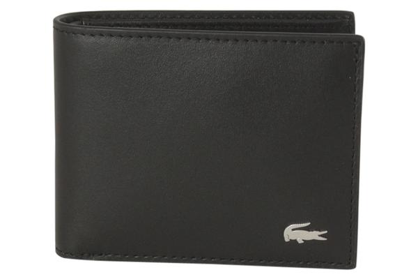 Lacoste Men's Fitzgerald Genuine Leather ID Holder Wallet 