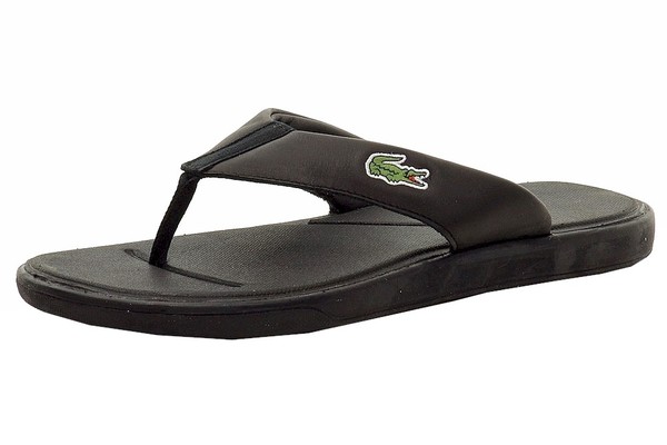 Black lacoste flip outlet flops