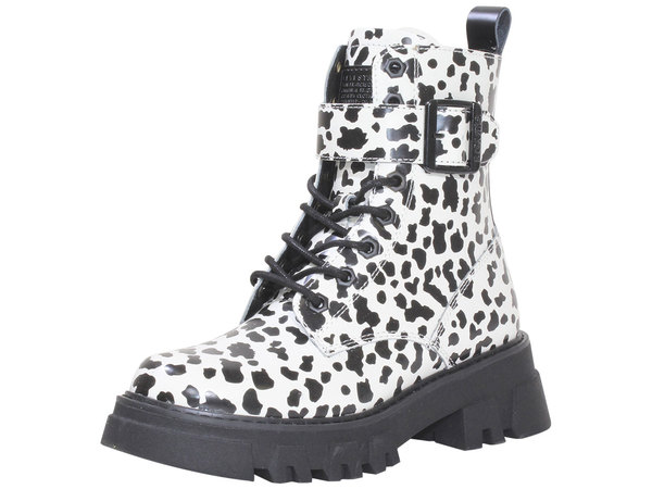 Levis Women's Giselle-Leopard Boots Combat Lace-Up Shoes