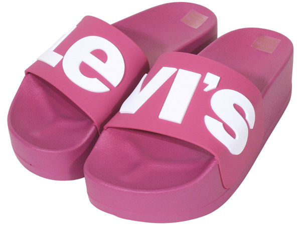  Levis Women's Split-Logo-Platform-Slide Sandals Slip-On Shoes 