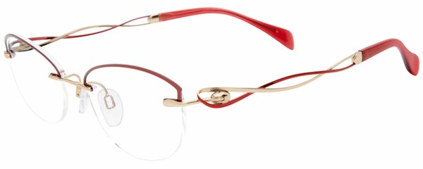  Line Art by Charmant XL2160 Eyeglasses Frame Women's Half Rim Cat Eye Titanium 