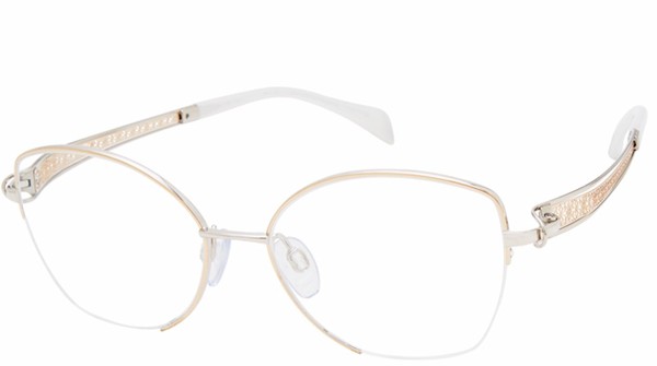  Line Art by Charmant XL2150 Eyeglasses Women's Semi Rim Round Optical Frame 