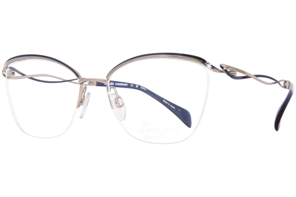  Line Art by Charmant XL2155 Eyeglasses Women's Semi Rim Titanium Optical Frame 