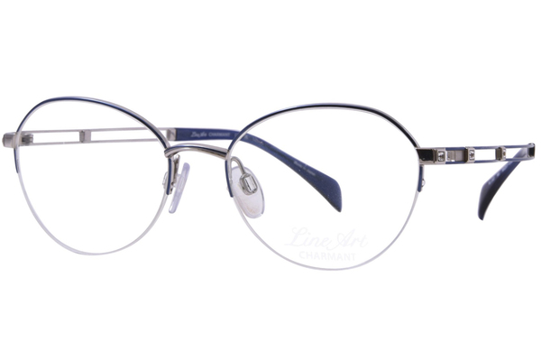 Line Art Duo XL2167 Titanium Eyeglasses Women's Semi Rim Round Shape