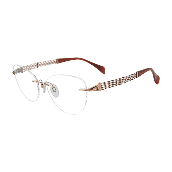  Line Art Opera XL2179 Eyeglasses Women's Rimless Cat Eye 