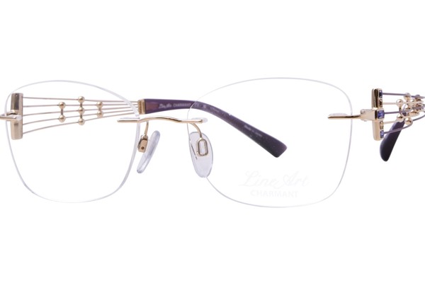  Line Art Quintet XL2171 Titanium Eyeglasses Women's Rimless Oval Shape 