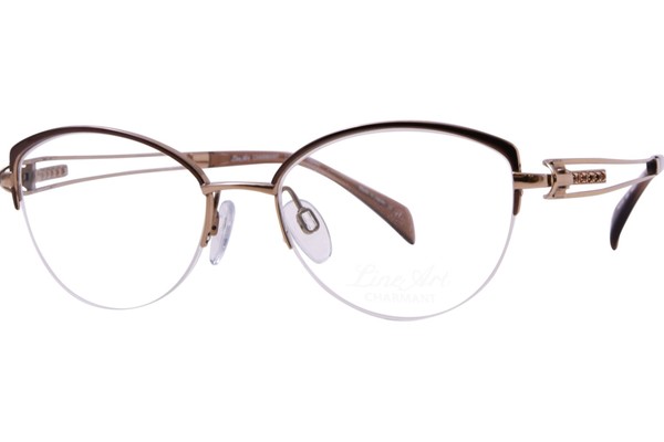  Line Art Vivace XL2172 Titanium Eyeglasses Women's Semi Rim Round Shape 