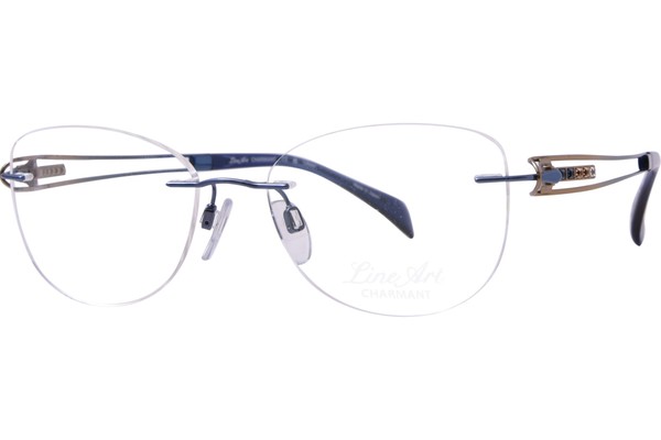  Line Art Vivace XL2173 Titanium Eyeglasses Women's Rimless Oval Shape 