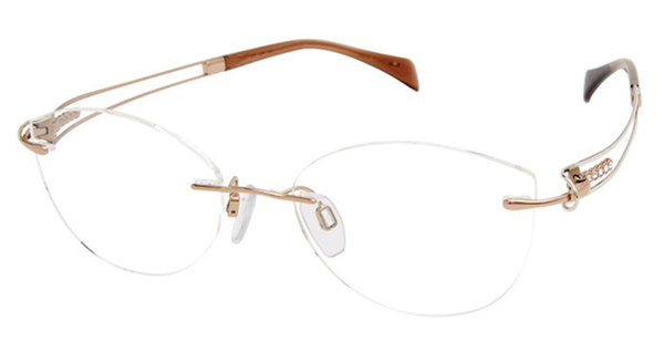  Line Art XL2162 Eyeglasses Women's Rimless Cat Eye 