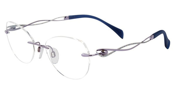  Line Art XL2165 Eyeglasses Women's Rimless Cat Eye 