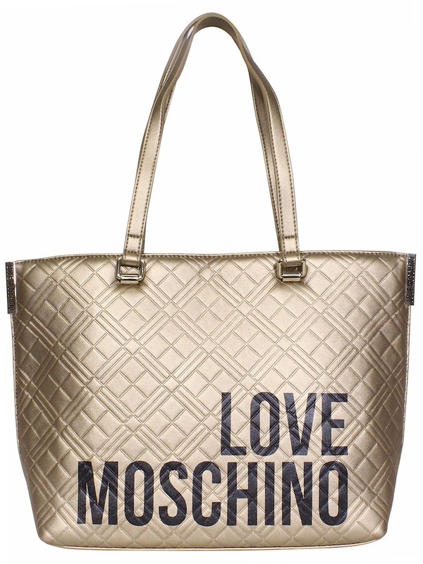  Love Moschino Women's Logo Tote Shoppers Quilted Handbag 