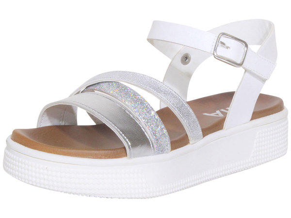  Mia Kids Little/Big Girl's Moriah Sandals Strappy Shoes White Atanad 