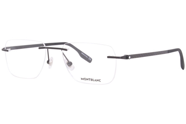  Mont Blanc MB0185O Eyeglasses Men's Rimless Rectangle Shape 