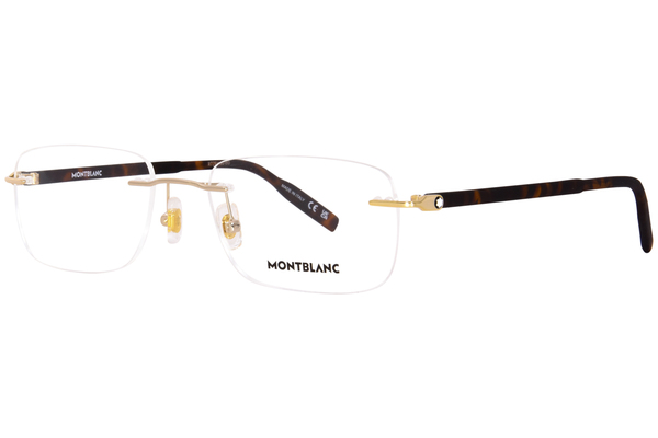  Mont Blanc MB0221O Eyeglasses Men's Rimless Rectangle Shape 