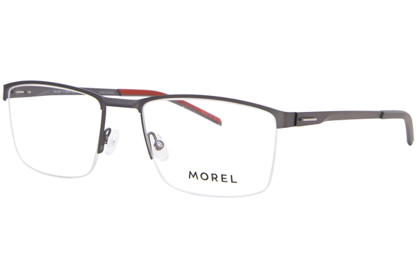  Morel Halley-4 Eyeglasses Men's Semi Rim Rectangle Shape 