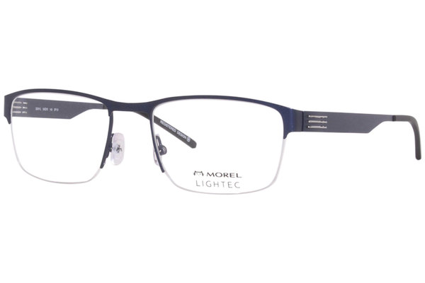  Morel Lightec 30241L Eyeglasses Frame Men's Semi Rim Rectangular 