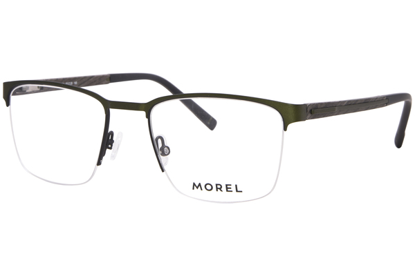  Morel Wodso-2 Eyeglasses Men's Semi Rim Rectangle Shape 