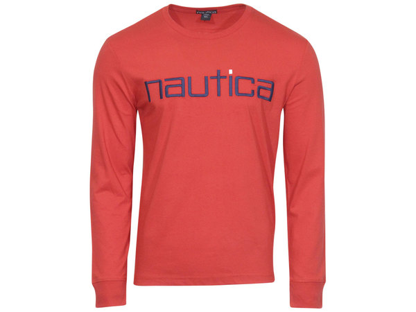  Nautica Men's Graphic Long Sleeve T-Shirt Crew Neck 