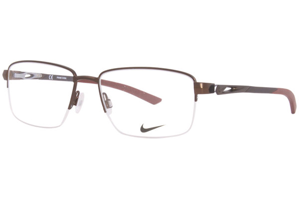  Nike 8141 Eyeglasses Men's Semi Rim Rectangle Shape 