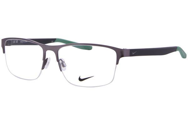  Nike 8153 Eyeglasses Men's Semi Rim Rectangle Shape 