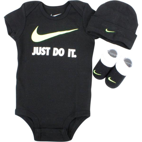  Nike Infant Boy's Just Do It Swoosh 3-Piece Set (Hat, OneZ & Booties) 