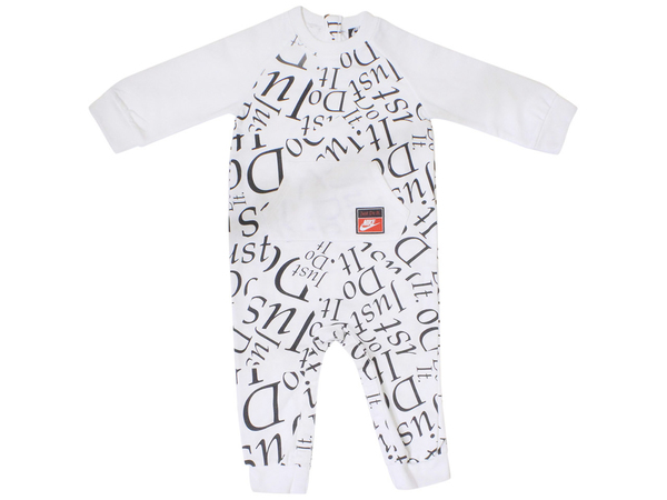 Nike Infant Boy's Snap Bottom Footless Coverall Logo Print