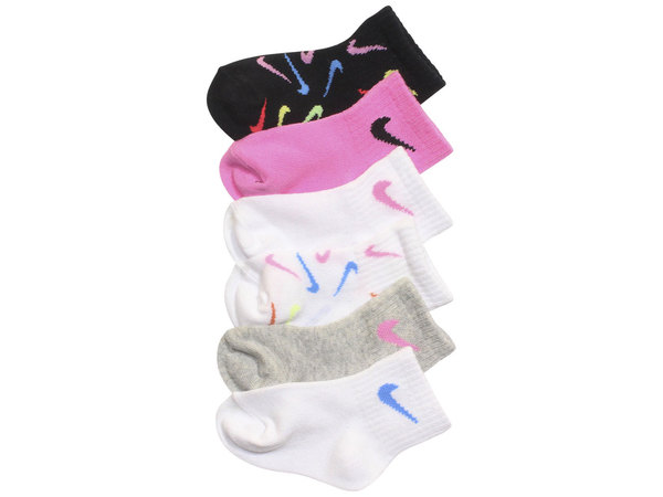  Nike Infant Girl's 6-Pairs Ankle Socks Lightweight Quarter 