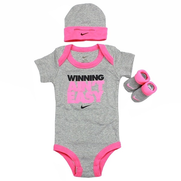  Nike Infant Girl's Winning Ain't Easy 3-Piece Set (Hat, OneZ & Booties) 