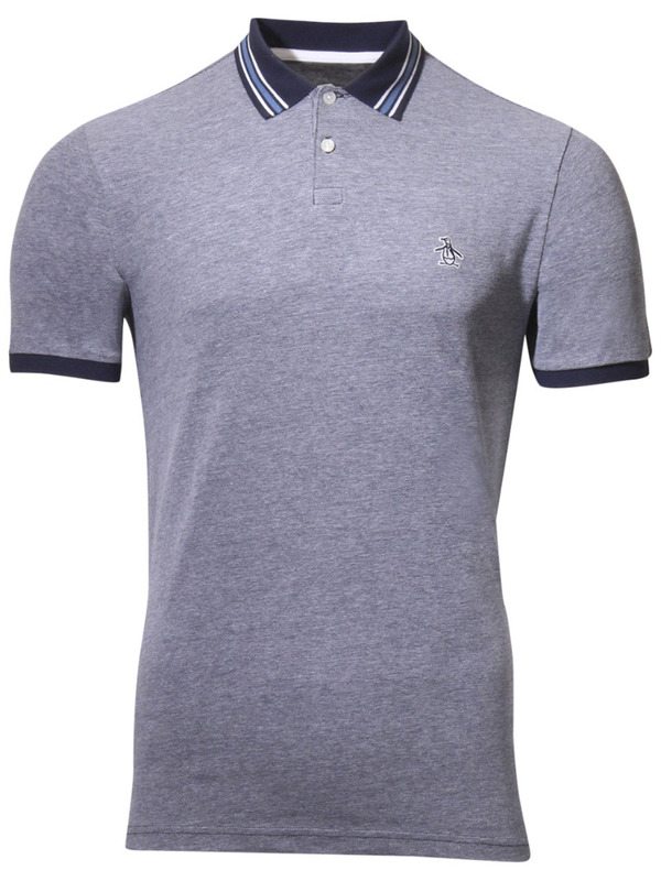 Original Penguin Men's Birdseye Tipped Pique Polo Shirt Slim Fit