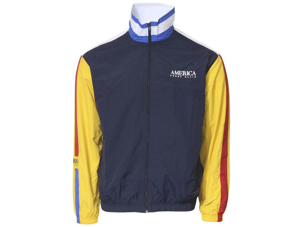 Perry Ellis America Men's Track Jacket Back Logo Windbreaker