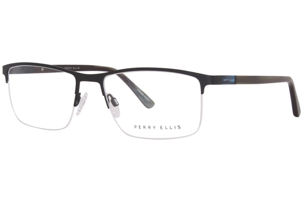  Perry Ellis PE456 Eyeglasses Men's Semi Rim Rectangle Shape 