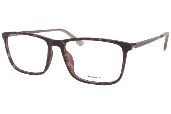  Police Lane-1 VPL799 Eyeglasses Men's Full Rim Rectangular Optical Frame 