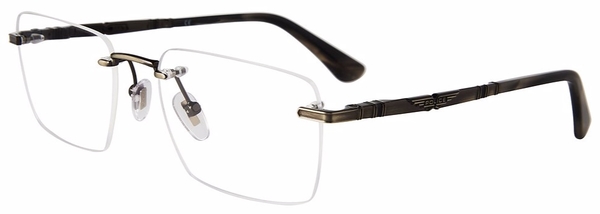 Police VPLF84 Eyeglasses Men's Rimless Square Shape