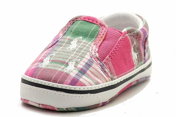  Polo Ralph Lauren Infant Girl's Plaid Bal Harbour Repeat Layette Shoes 