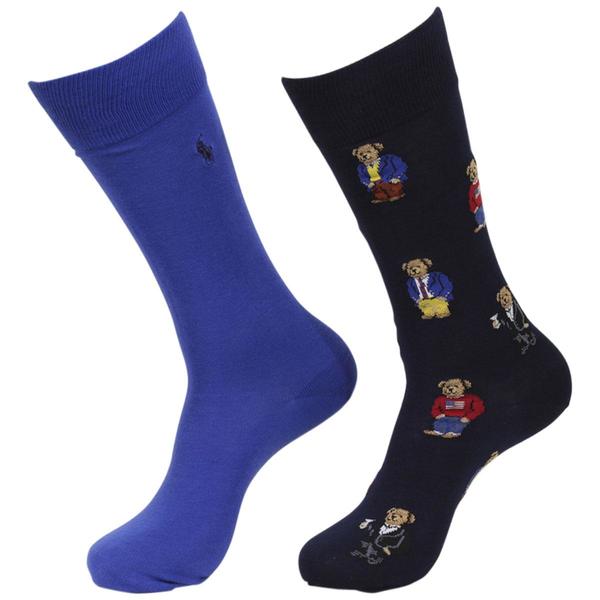  Polo Ralph Lauren Men's 2-Pairs Polo Bear Trouser Socks 