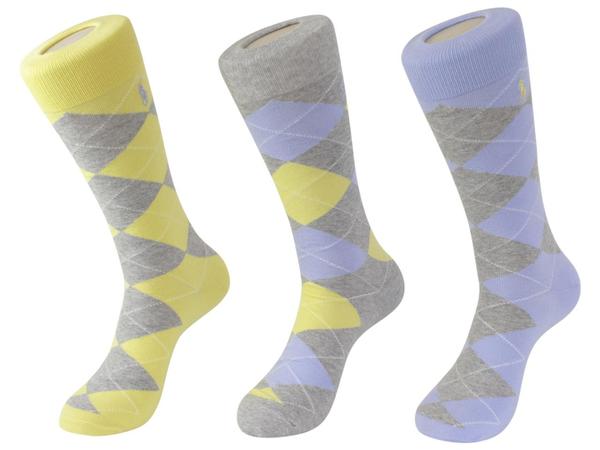  Polo Ralph Lauren Men's Dress Crew Socks Argyle 3-Pairs 