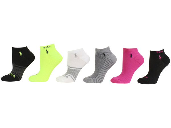  Polo Ralph Lauren Socks Women's 6-Pairs Textured Mesh Ankle 