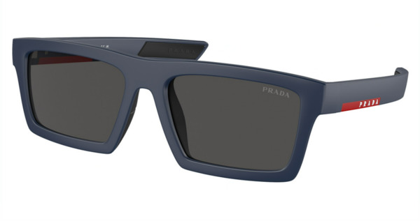 Prada Linea Rossa PS 02ZSU MAG06F Sunglasses Men's Matte Blue/Dark Grey ...