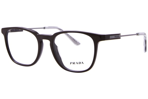 Prada PR 19ZV Eyeglasses Men's Full Rim Pillow Shape