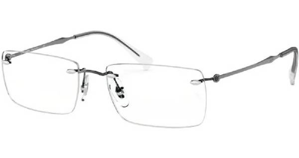  Ray Ban RX8755 Titanium Eyeglasses Rimless Rectangle Shape 