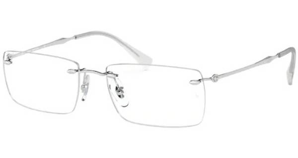 Ray Ban RX8755 Titanium Eyeglasses Rimless Rectangle Shape