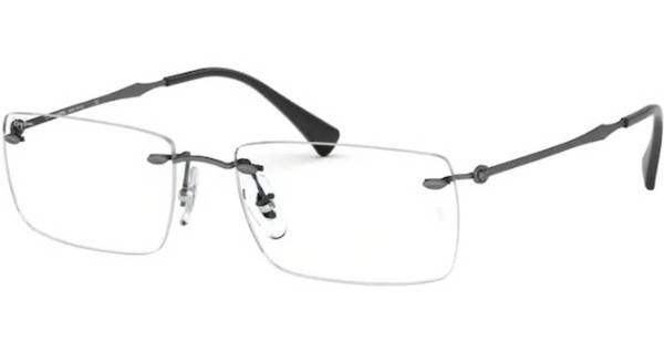 Ray Ban RX8755 Titanium Eyeglasses Rimless Rectangle Shape