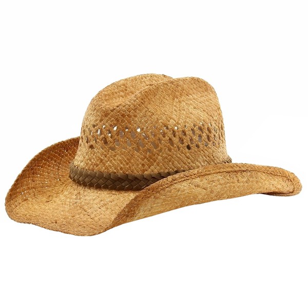  Scala Men's Raffia With Braided Trim Western Hat 