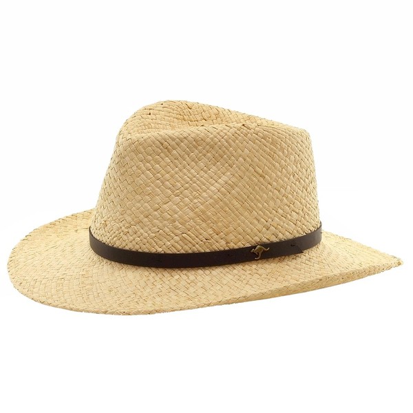  Scala Men's Raffia With Kangaroo Logo Outback Hat 