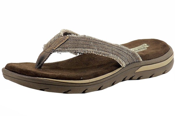 men's skechers relaxed fit memory foam flip flops