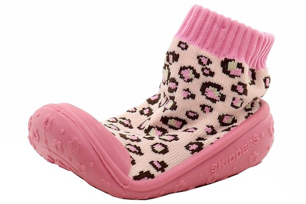  Skidders Infant Toddler Girl's Leopard Skidproof Slip On Shoes 