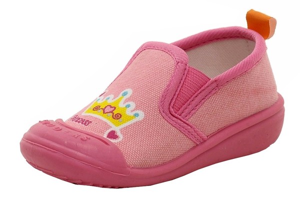  Skidders Infant Toddler Girl's Princess Tiara Skidproof Canvas Slip On Shoes 