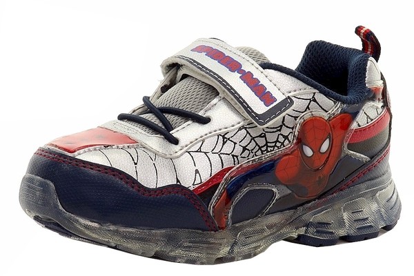  Spiderman Boy's Light Up Hook-&-Loop Sneakers Shoes 