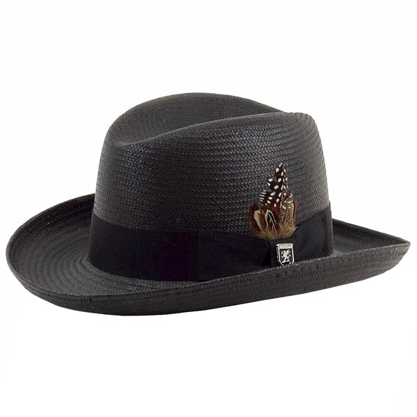 Stacy Adams Men's Homburg Toyo Straw Fedora Hat | JoyLot.com