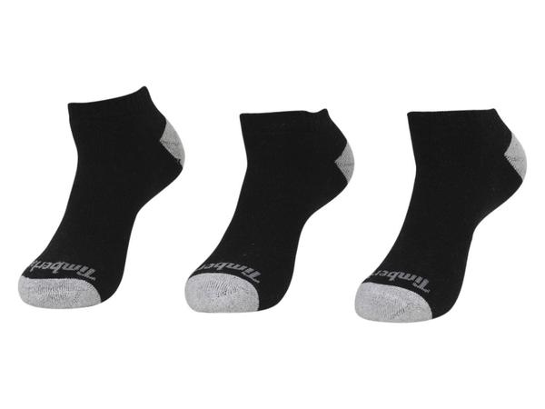  Timberland Men's 3-Pairs Cushioned Solid No Show Socks 